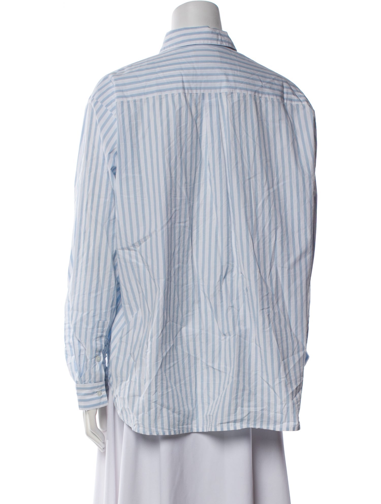 Sézane Striped Long Sleeve Button-Up Top